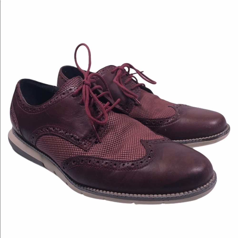 COLE Haan Grand.OS Wingtip Burgundy Dress Shoes